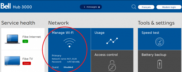 Bell Home Hub 3000 - Access WiFi Settings
