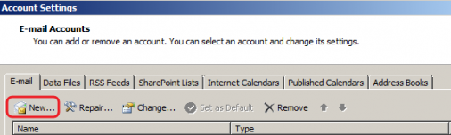 Outlook 2007 - New Account