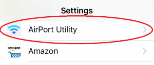 AirPortUtility - In IOS Settings