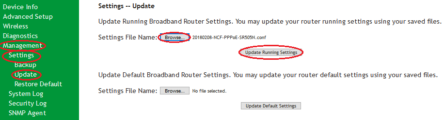 SR505n-Settings-Update- Running Settings