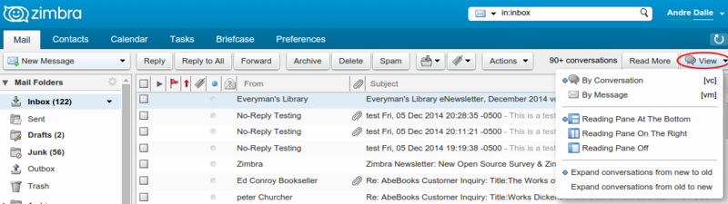 Zimbra webmail - Support