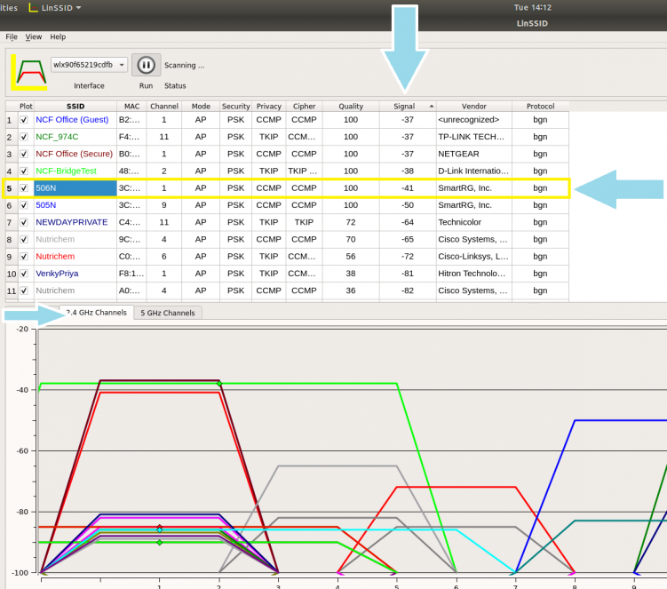 LinSSID Sorting Wireless Networks and Highlighting Your Network