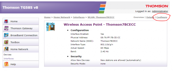 SpeedTouch 585 Wireless Access Point