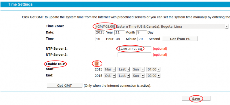 Configuring Time Settings