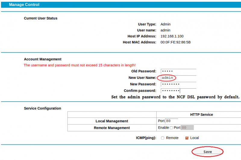 Setting Admin Password