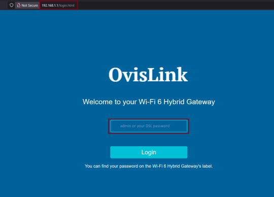 OvisLink Login Page