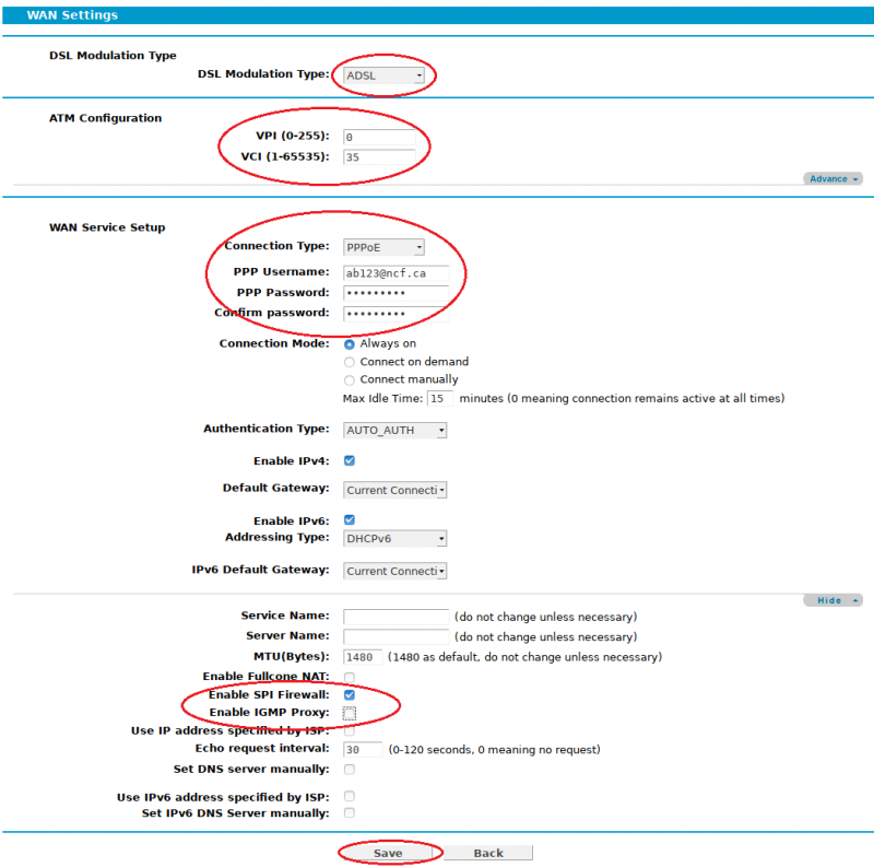 Adding ADSL2+ WAN Config 2/2